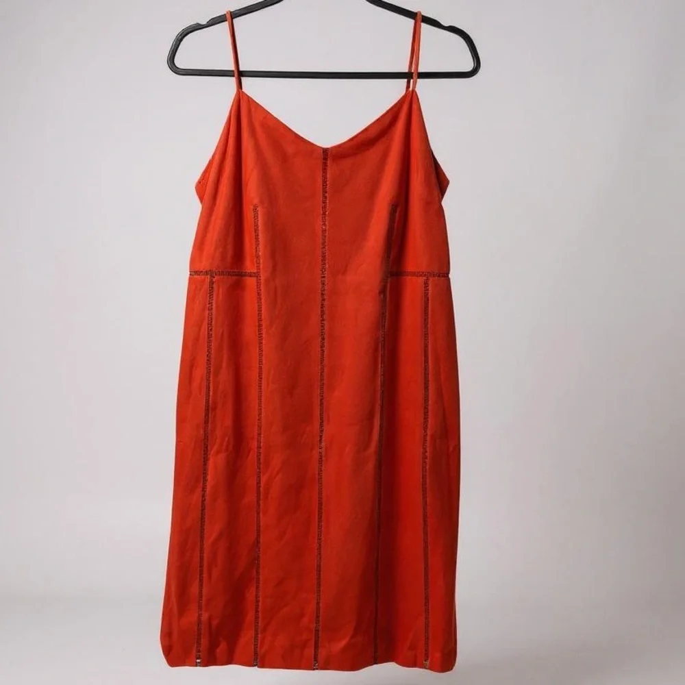 Banana Republic Aline Fitted‎ Linen Dress Sz 8 Red Pencil summer Feminine Lolita